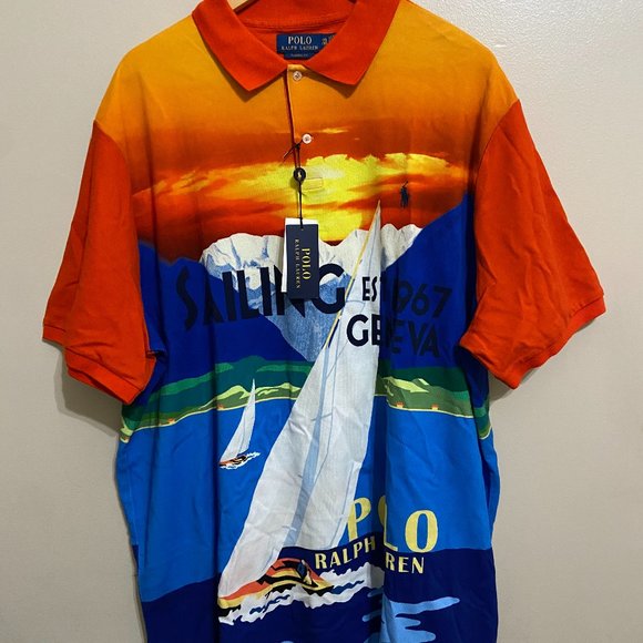 Polo Ralph Lauren 1967 Geneva Regatta Yacht Sailing Mesh Polo Shirt Mens NEW